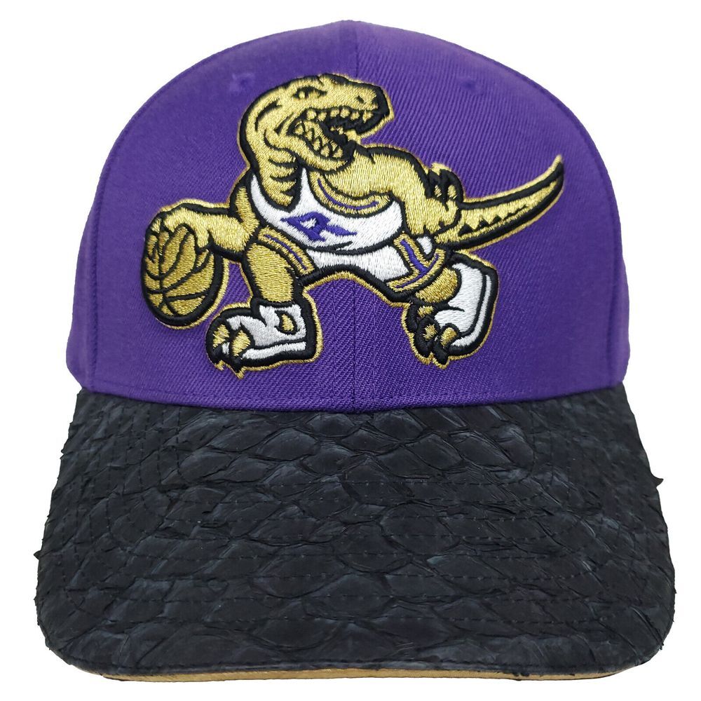 Toronto Raptors Mitchell & Ness NBA Dad Hat Cap 3D‎ Logo Carp Fish Skin Bill NWT